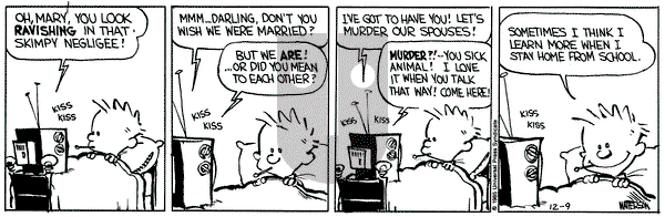 Calvin and Hobbes on Monday December 9, 1985 Comic Strip