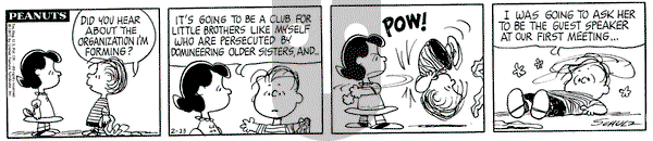 Peanuts on Tuesday February 23, 1971 Comic Strip