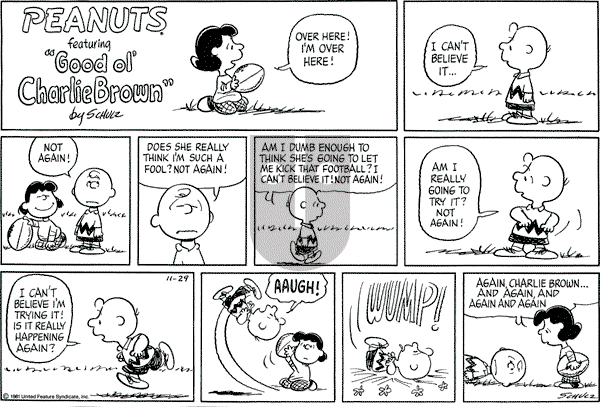 Peanuts - Sunday November 29, 1981 Comic Strip