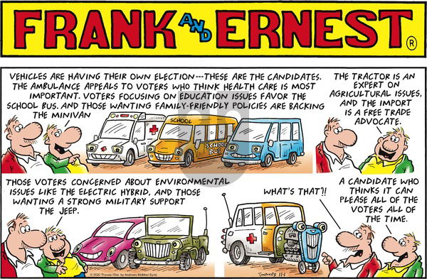 Frank and Ernest on Sunday November 1, 2020 Comic Strip
