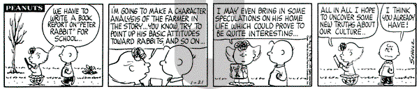 Peanuts on Tuesday January 21, 1964 Comic Strip
