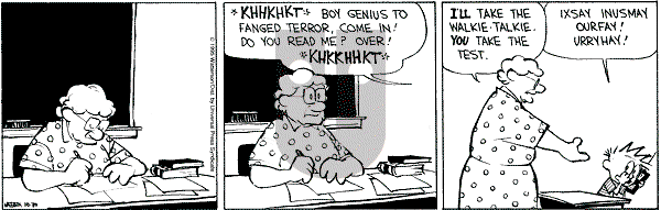 Calvin and Hobbes - Monday October 30, 1995 Comic Strip