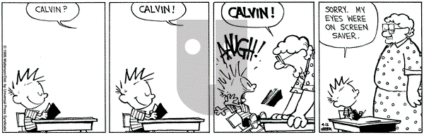 Calvin and Hobbes on Wednesday April 12, 1995 Comic Strip