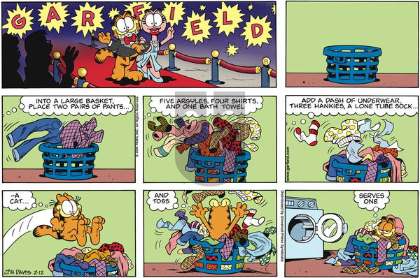 Garfield on Sunday February 12, 2006 Comic Strip