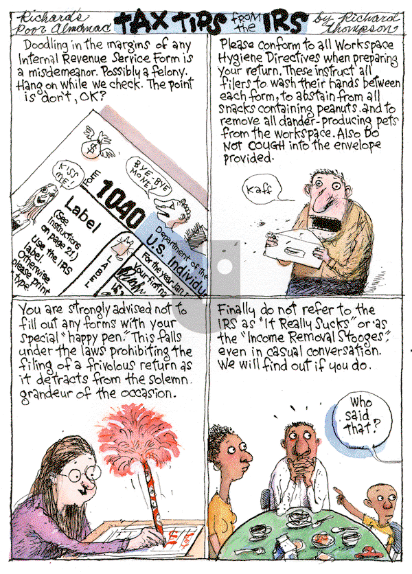 Richard's Poor Almanac on Friday April 15, 2016 Comic Strip