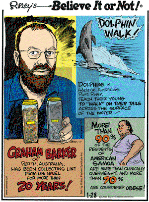 Ripley's Believe It or Not on Friday January 28, 2011 Comic Strip