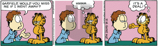 Garfield - Thursday September 12, 2002 Comic Strip