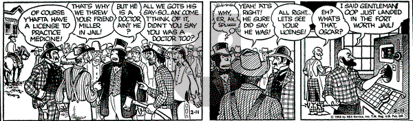 Alley Oop on Saturday February 11, 1956 Comic Strip