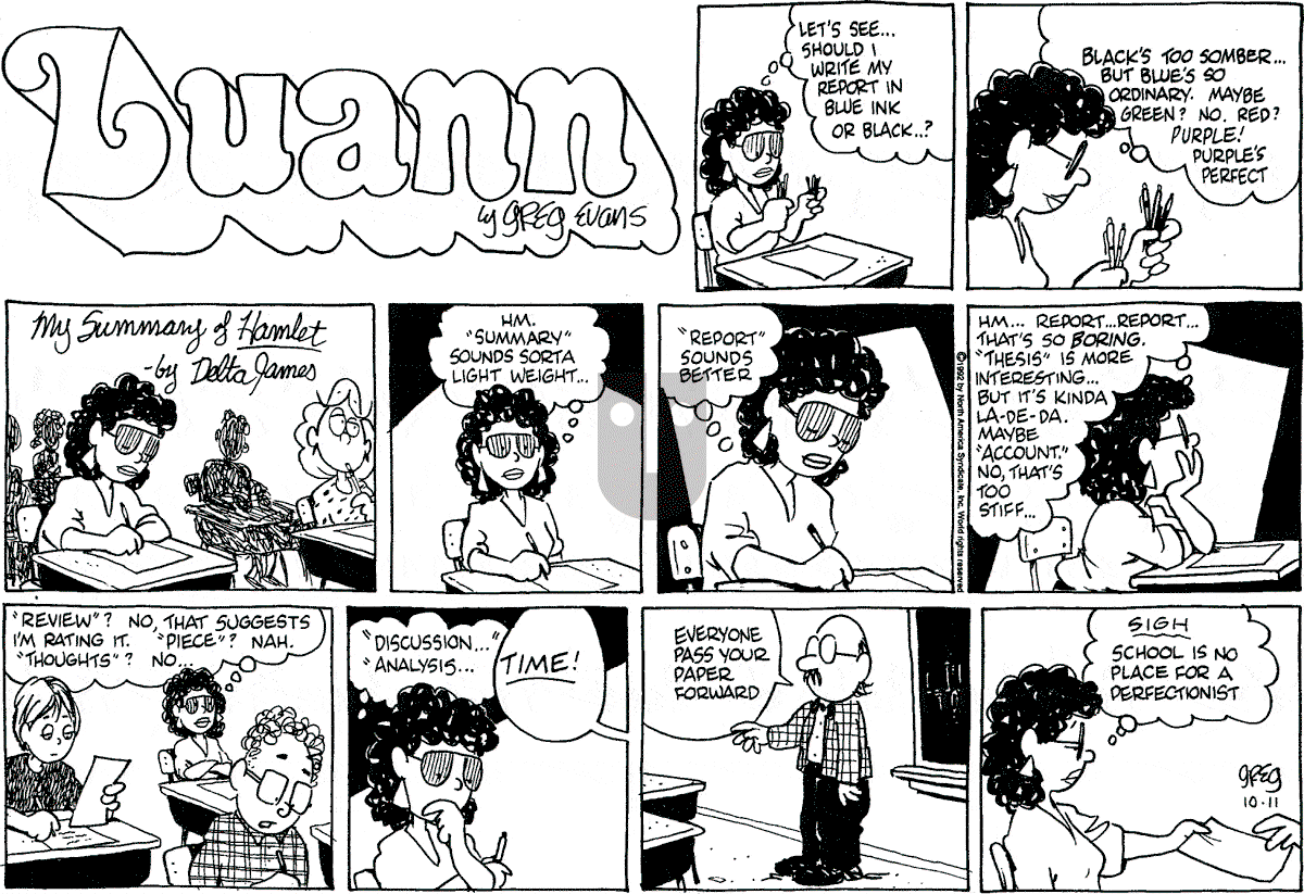 Luann - Sunday October 11, 1992 Comic Strip