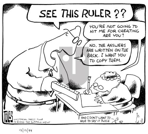 Tom Toles on Sunday December 12, 1999 Comic Strip