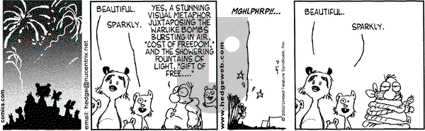 Over the Hedge on Thursday July 4, 2002 Comic Strip