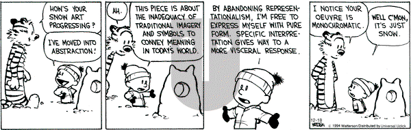 Calvin and Hobbes on Thursday December 18, 2014 Comic Strip