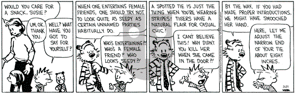 Calvin and Hobbes on Friday March 21, 2025 Comic Strip