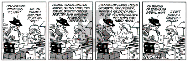 Doonesbury on Thursday November 8, 1979 Comic Strip