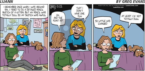Luann on Sunday October 22, 2017 Comic Strip