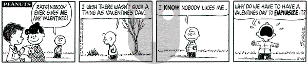 Peanuts on Thursday February 14, 1963 Comic Strip