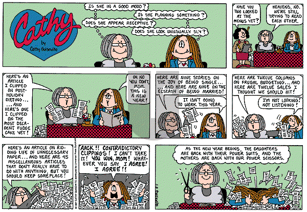 Cathy Classics - Sunday January 5, 1997 Comic Strip