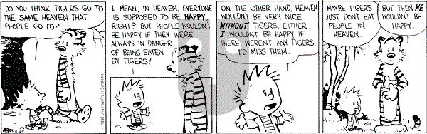 Calvin and Hobbes - Saturday November 24, 1990 Comic Strip