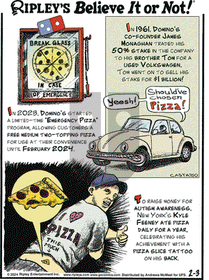 Ripley's Believe It or Not - Saturday February 3, 2024 Comic Strip