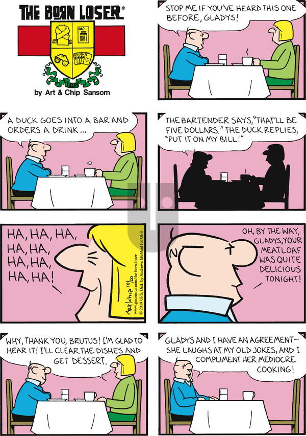 The Born Loser on Sunday October 20, 2019 Comic Strip