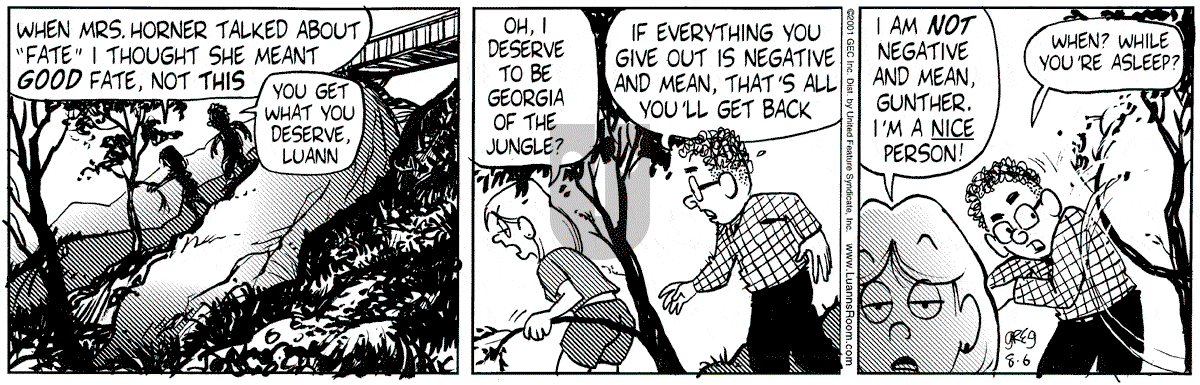 Luann - Monday August 6, 2001 Comic Strip