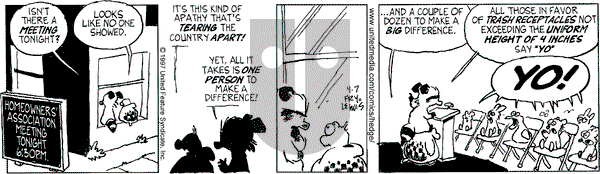 Over the Hedge on Monday April 7, 1997 Comic Strip