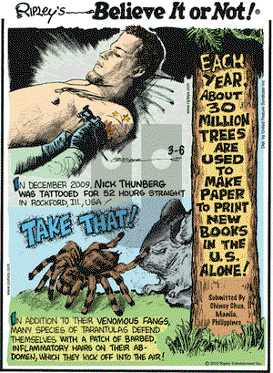 Ripley's Believe It or Not on Saturday March 6, 2010 Comic Strip