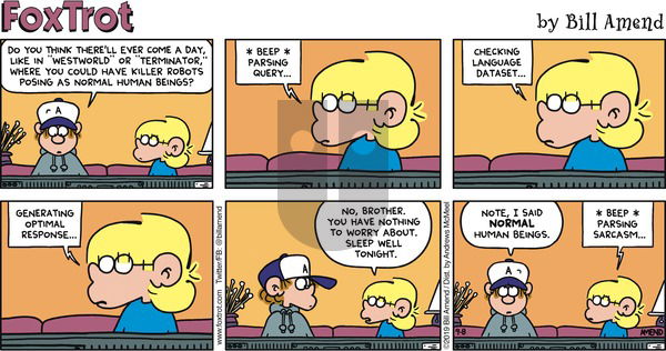 FoxTrot on Sunday September 8, 2019 Comic Strip