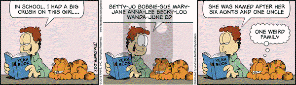 Garfield on Thursday February 22, 2018 Comic Strip
