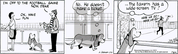 Fred Basset on Saturday November 17, 2001 Comic Strip
