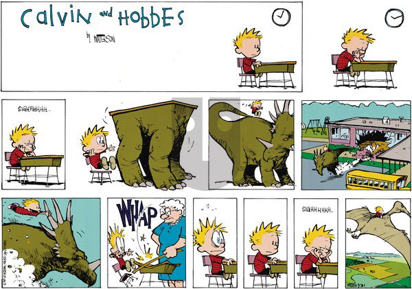 Calvin and Hobbes on Sunday March 19, 1989 Comic Strip