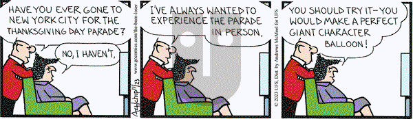 The Born Loser on Thursday November 23, 2023 Comic Strip