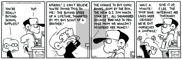 FoxTrot on Friday August 29, 1997 Comic Strip