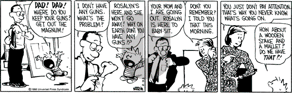 Calvin and Hobbes - Tuesday February 23, 1988 Comic Strip