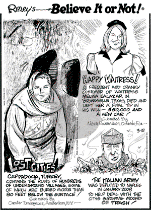 Ripley's Believe It or Not on Tuesday March 18, 2008 Comic Strip