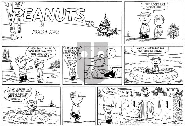 Peanuts on Sunday January 8, 1956 Comic Strip