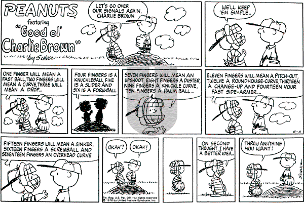 Peanuts - Sunday August 8, 1976 Comic Strip