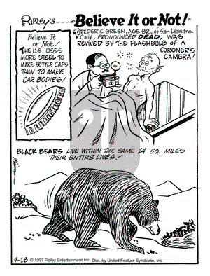 Ripley's Believe It or Not on Thursday September 18, 1997 Comic Strip