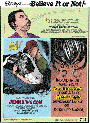 Ripley's Believe It or Not on Wednesday July 14, 2021 Comic Strip