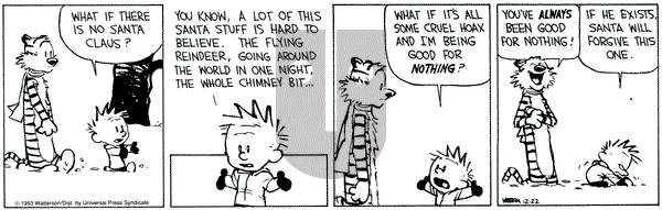 Calvin and Hobbes on Wednesday December 22, 1993 Comic Strip