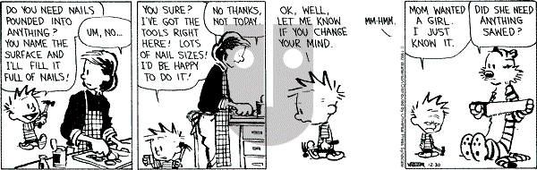 Calvin and Hobbes - Wednesday December 30, 1992 Comic Strip