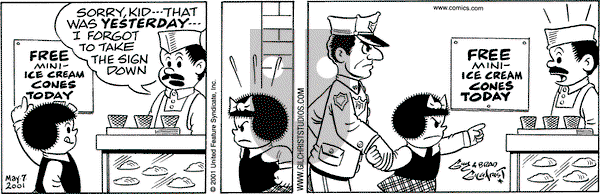 Nancy on Monday May 7, 2001 Comic Strip
