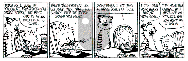 Calvin and Hobbes on Saturday March 5, 1988 Comic Strip