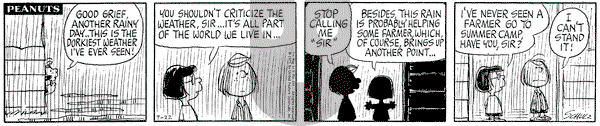 Peanuts on Thursday July 22, 1971 Comic Strip