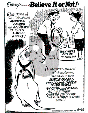 Ripley's Believe It or Not on Monday August 18, 2003 Comic Strip