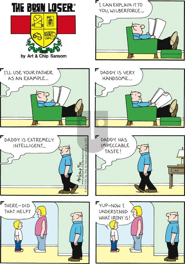The Born Loser on Sunday August 30, 2015 Comic Strip