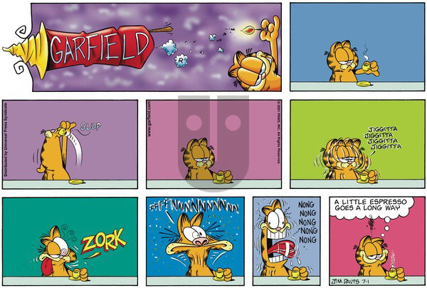 Garfield on Sunday July 1, 2001 Comic Strip