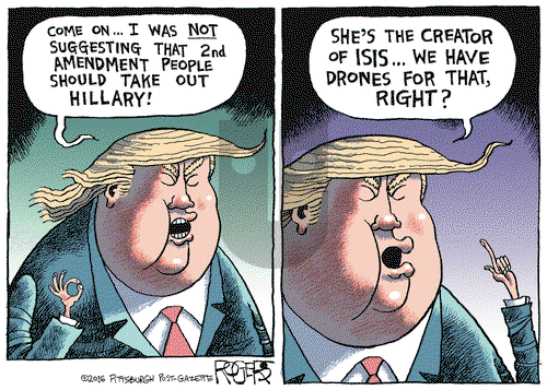 Rob Rogers on Saturday August 13, 2016 Comic Strip