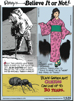 Ripley's Believe It or Not on Wednesday December 23, 2020 Comic Strip