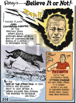 Ripley's Believe It or Not on Monday February 16, 2015 Comic Strip